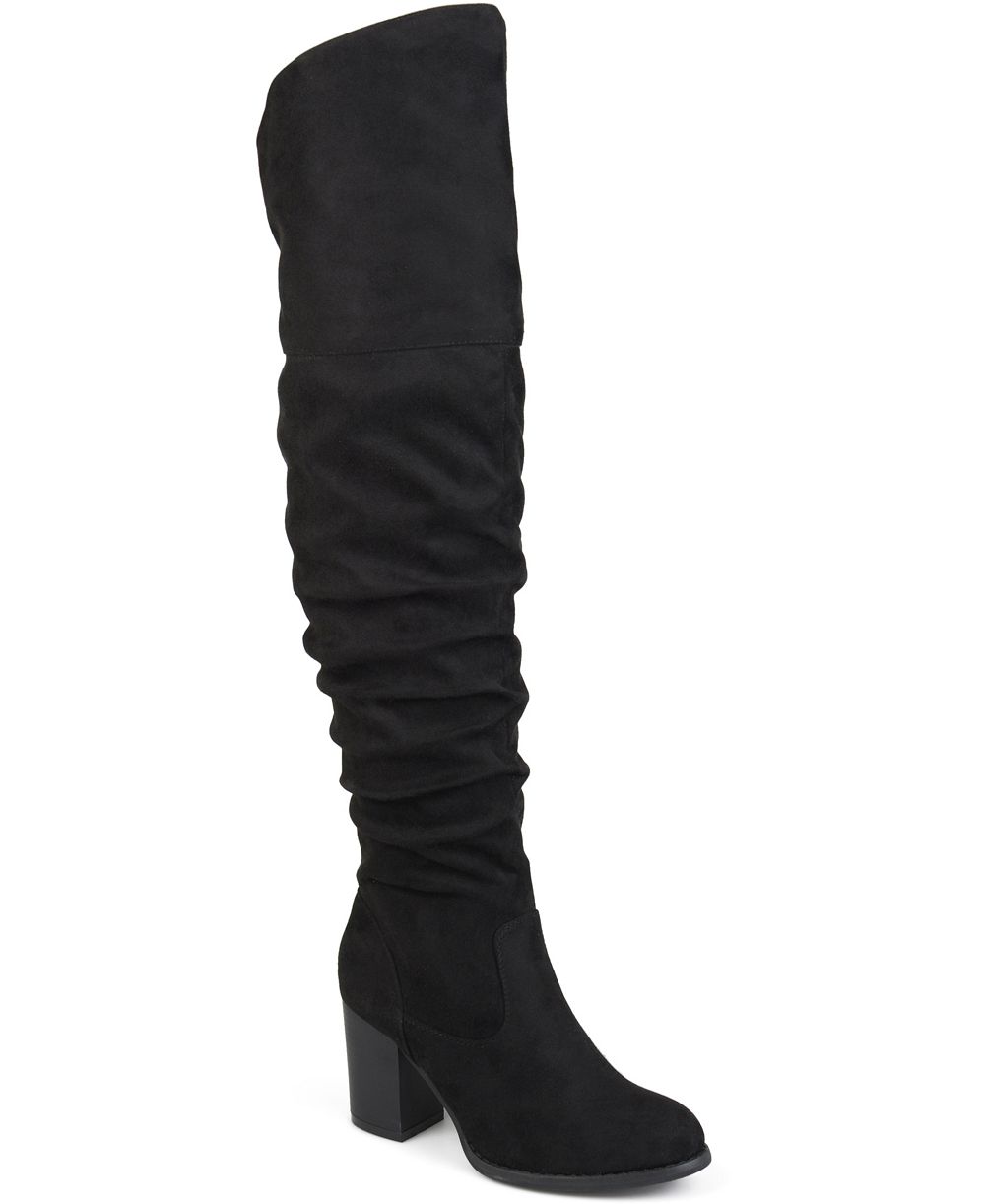 Journee Collection Women's Kaison Stacked Heel Over The Knee Boots