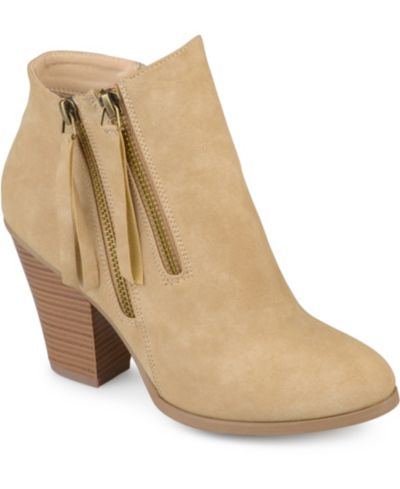 Journee Collection Женские ботильоны Vally с двойной молнией и устойчивым каблуком
