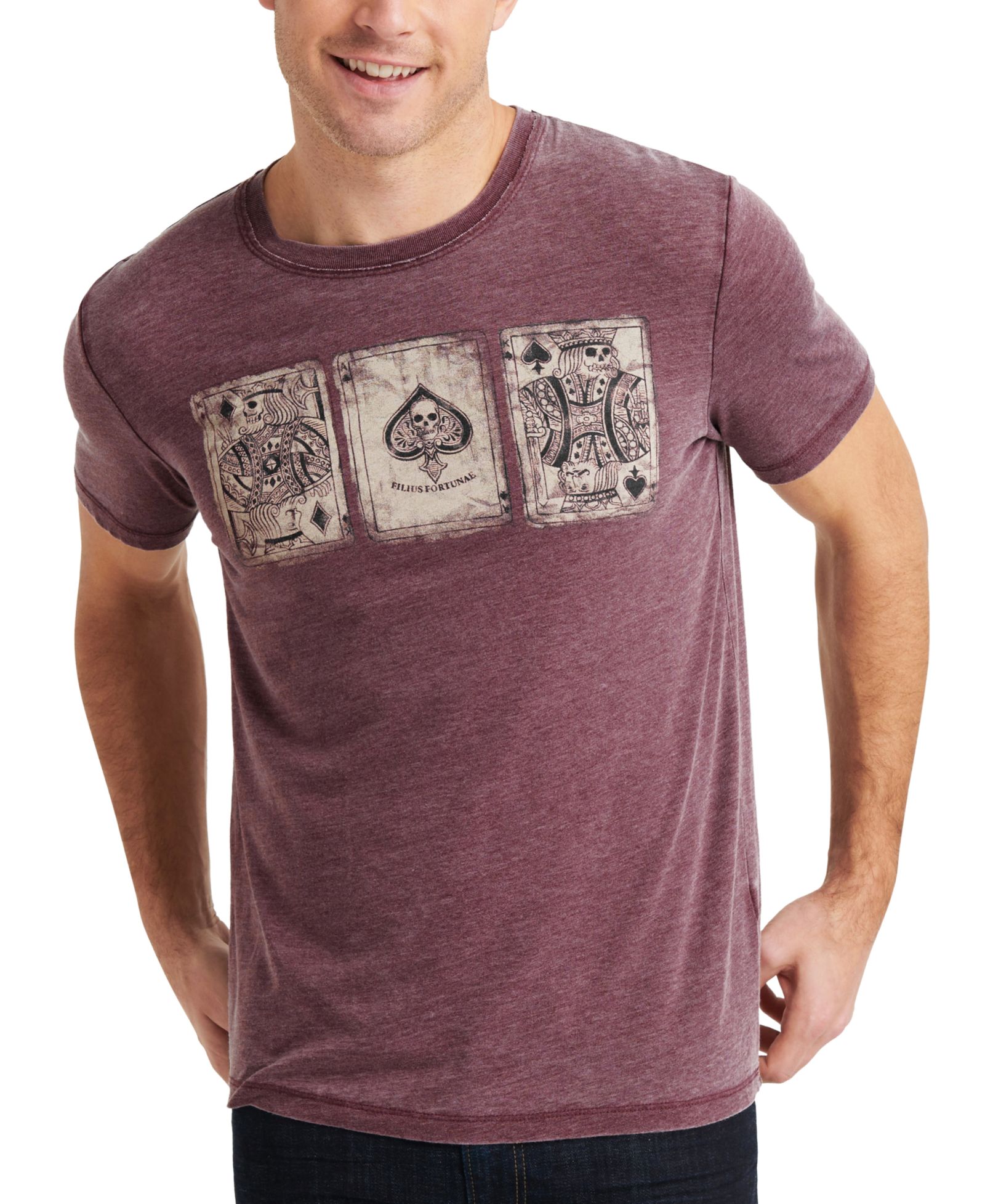 Lucky Brand Мужская Poker Cards Short-Sleeve T-Shirt, Port Royle Burnout