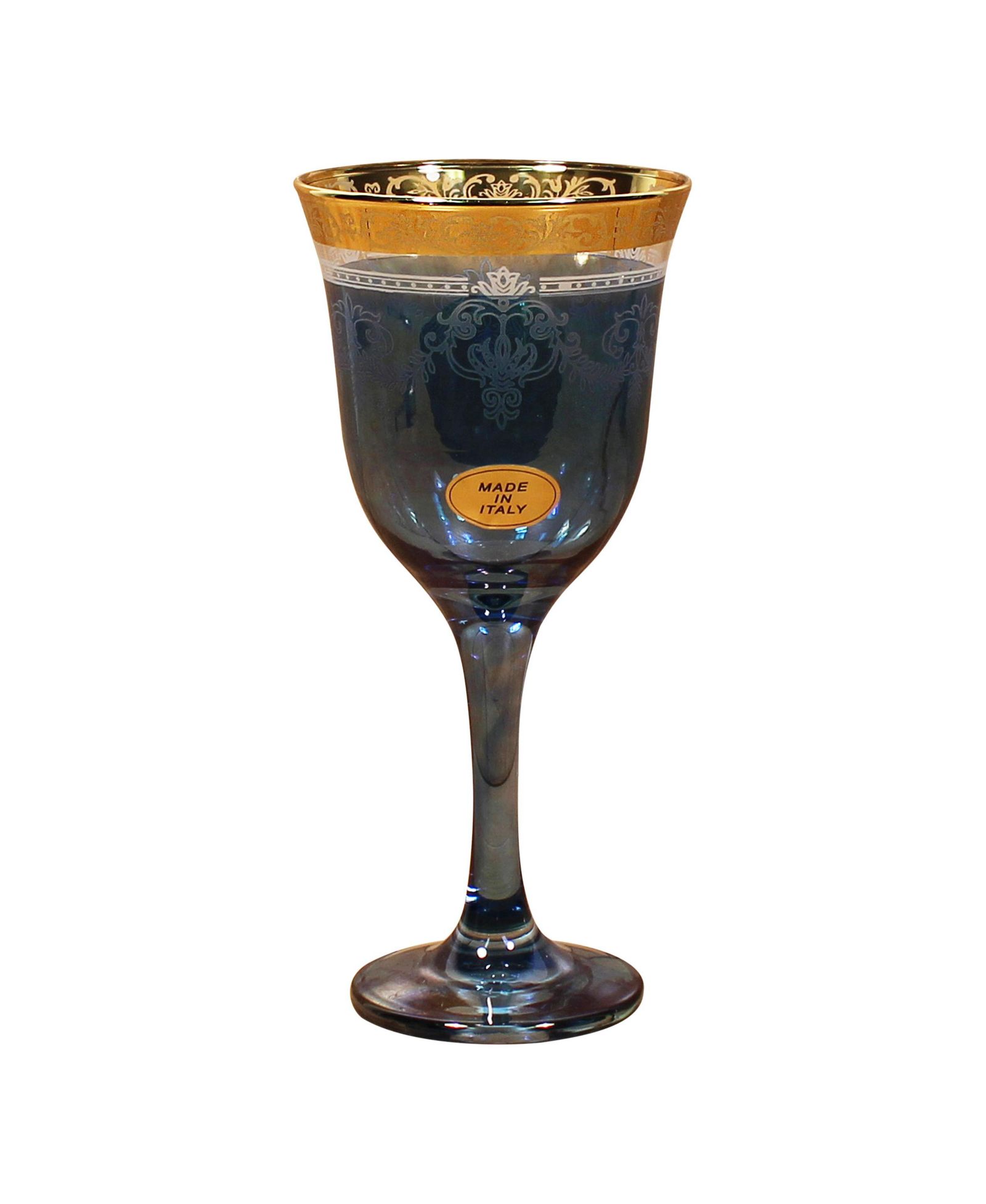 Blue Wine Goblets, Set of 6