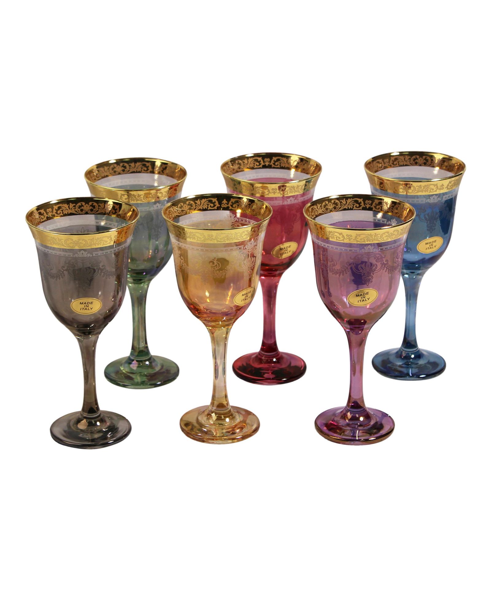 Multicolor Wine Goblets, Set of 6