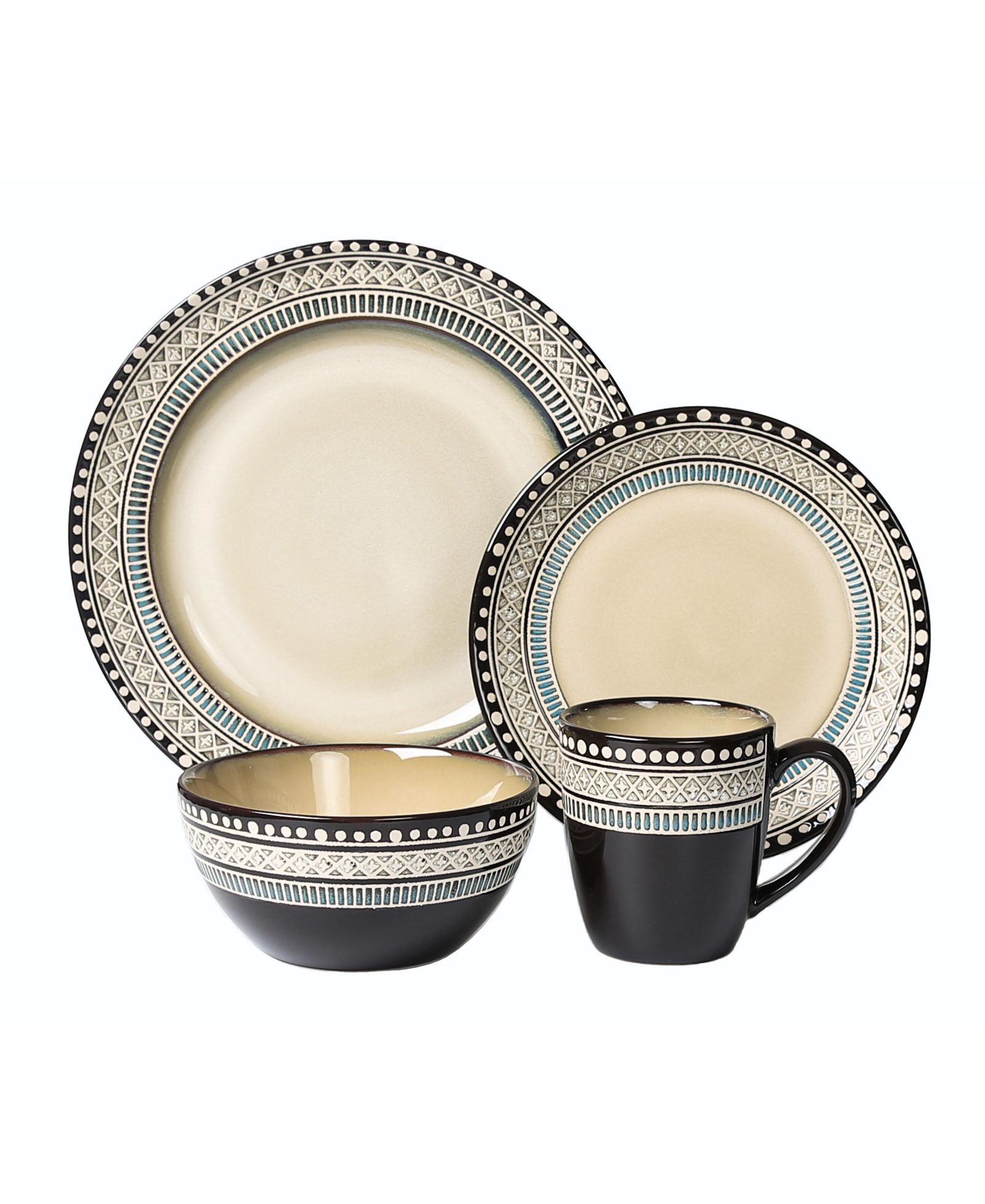 Набор столовой Lorren Home Trends Glazed, 16 Pc., на 4 персоны