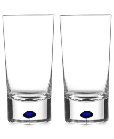 Orrefors Intermezzo Blue Highball Pair