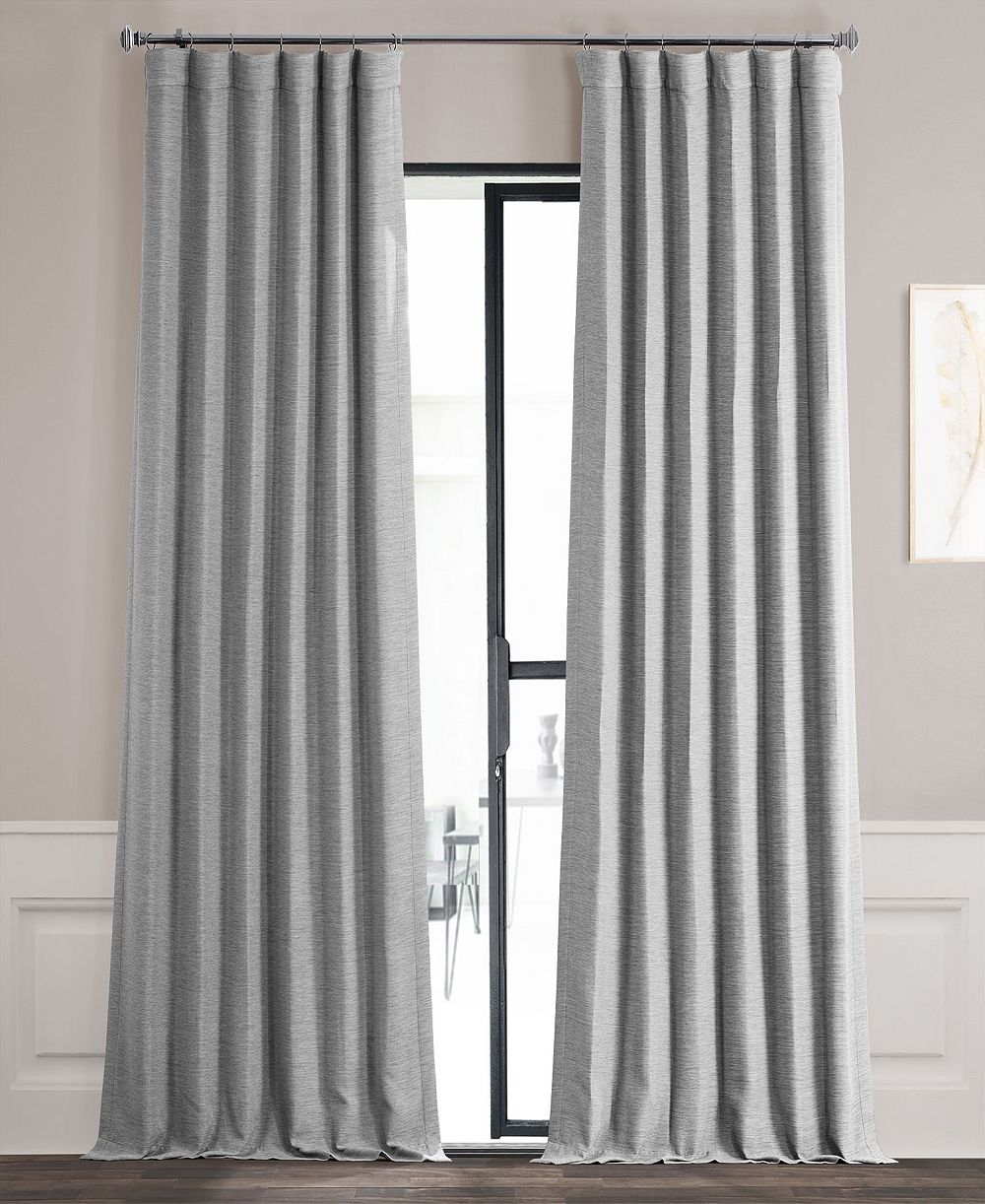 Half Price Drapes Bellino Textured Faux Linen Room Darkening Curtains For Bedroom and Living Room Curtains(1 Panel)