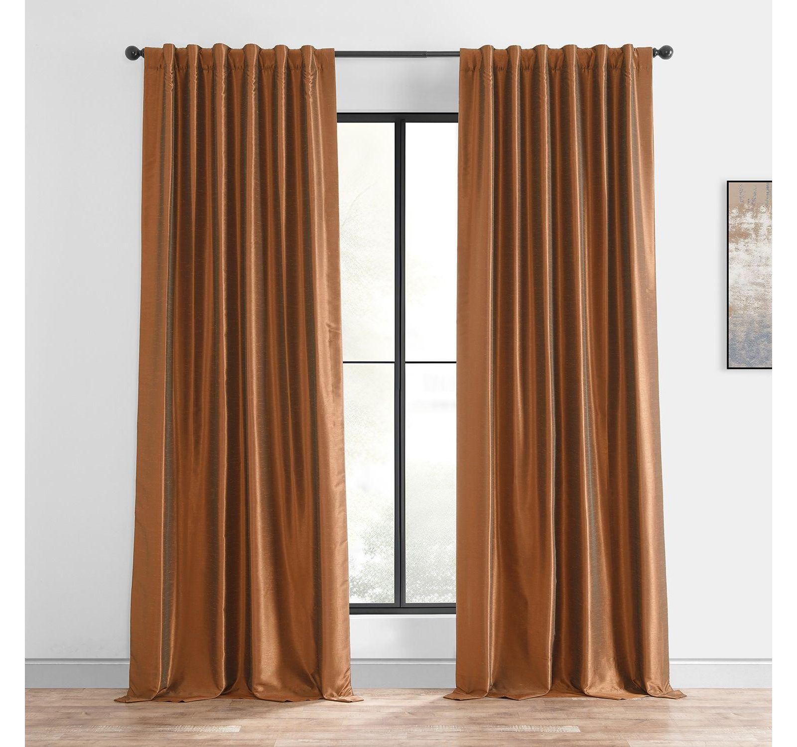 Винтажные шторы Half Price Drapes Textured Faux Dupioni Silk Blackout