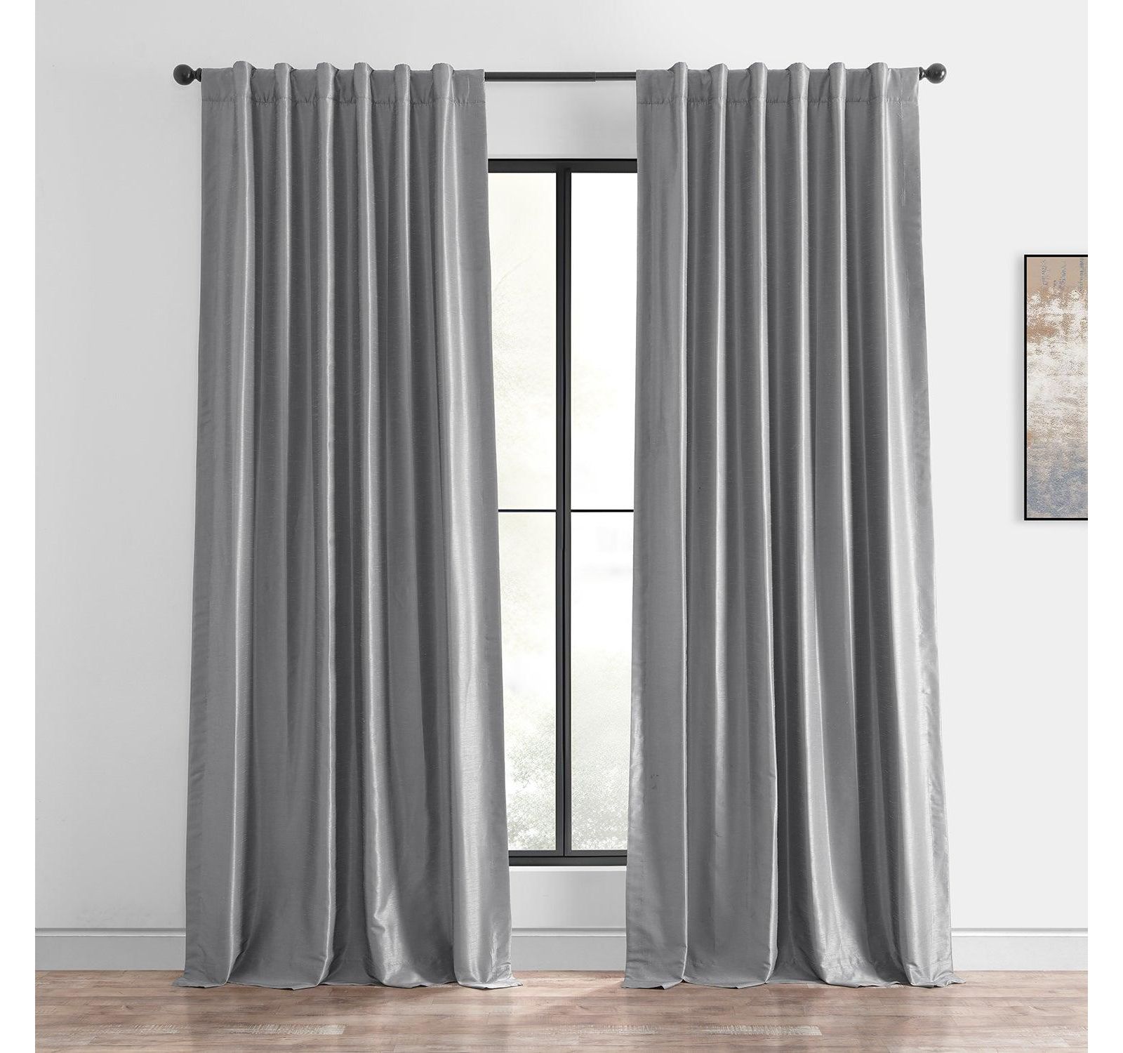 Half Price Drapes Vintage Textured Faux Dupioni Silk Blackout Curtain