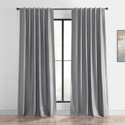 Half Price Drapes Vintage Textured Faux Dupioni Silk Blackout Curtain