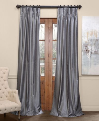 Half Price Drapes French Pleat Vintage Textured Faux Dupioni Silk Blackout Curtain
