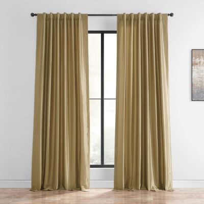 Half Price Drapes Vintage Textured Faux Dupioni Silk Blackout Curtain