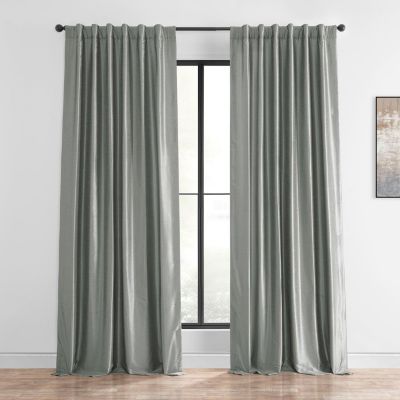 Half Price Drapes Vintage Textured Faux Dupioni Silk Blackout Curtain