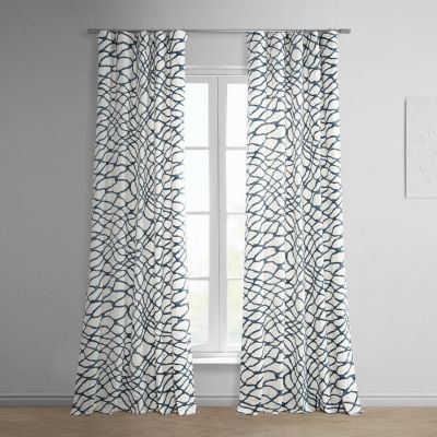 Half Price Drapes Abstract Printed Cotton Room Darkening Curtain
