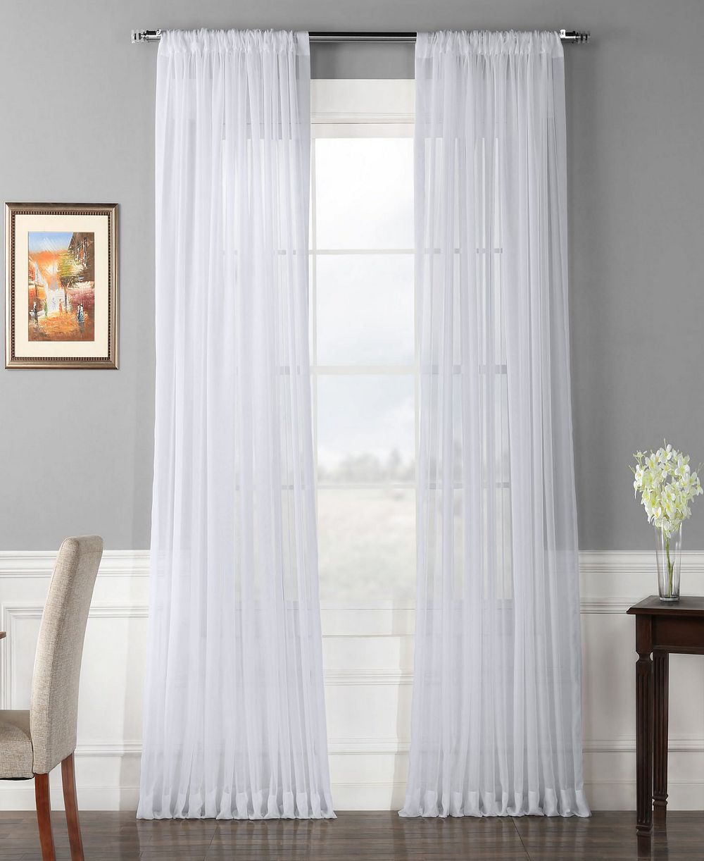 Half Price Drapes Extra Wide Sheer Curtain