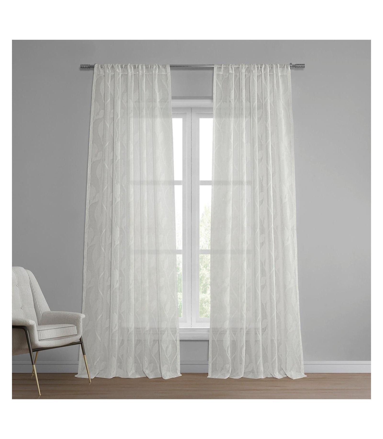 Half Price Drapes прозрачные шторы из искусственного льна с цветочным узором