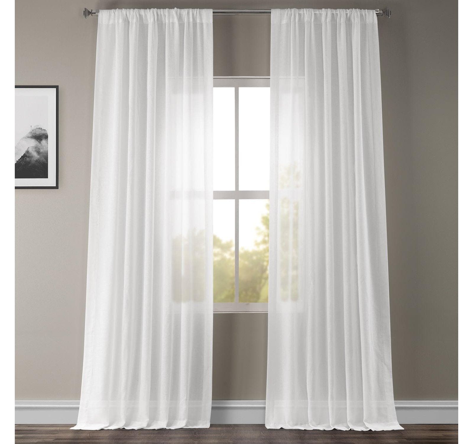 Half Price Drapes Текстурированная тюлевая занавеска из искусственного льна