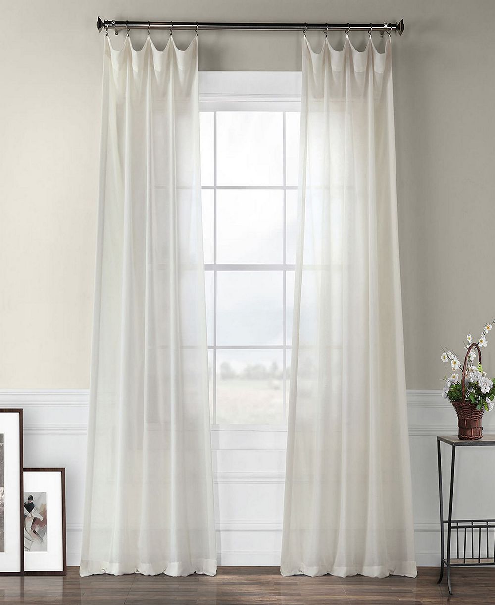 Тюль Half Price Drapes Textured Faux Linen Sheer Curtain