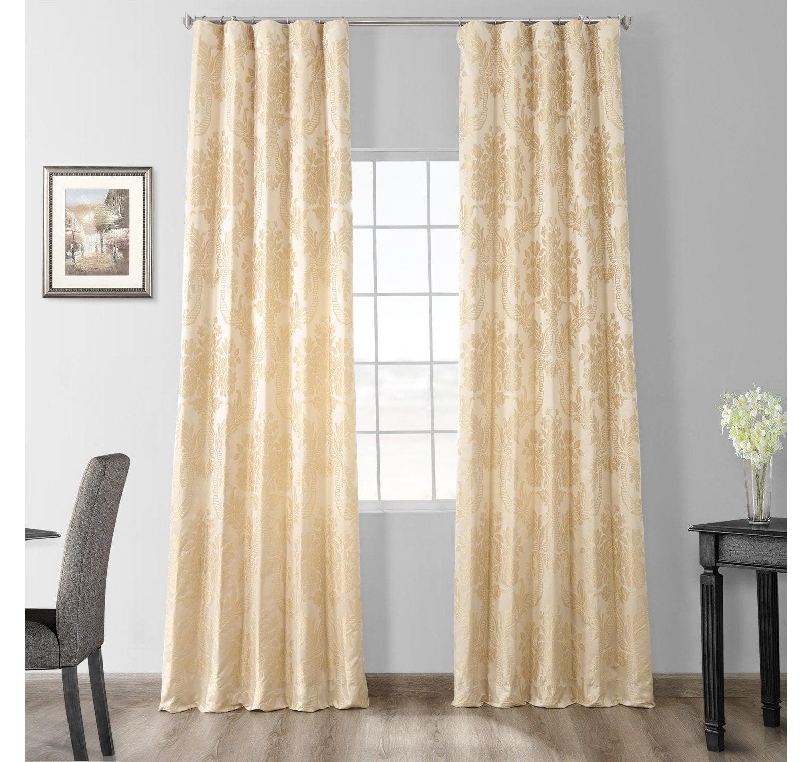 Half Price Drapes шторы, затемняющие комнату, из искусственного шелка с дамасковым жаккардом