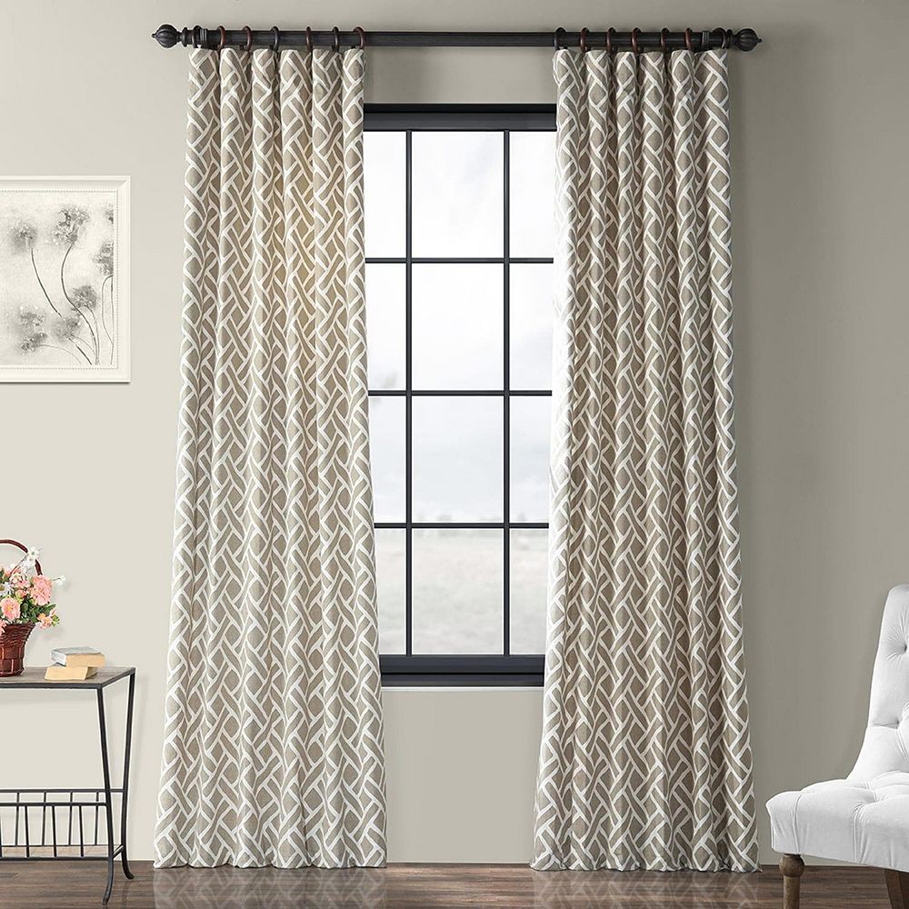 Half Price Drapes Geometric Printed Cotton Room Darkening Curtain Шторы светонепроницаемые