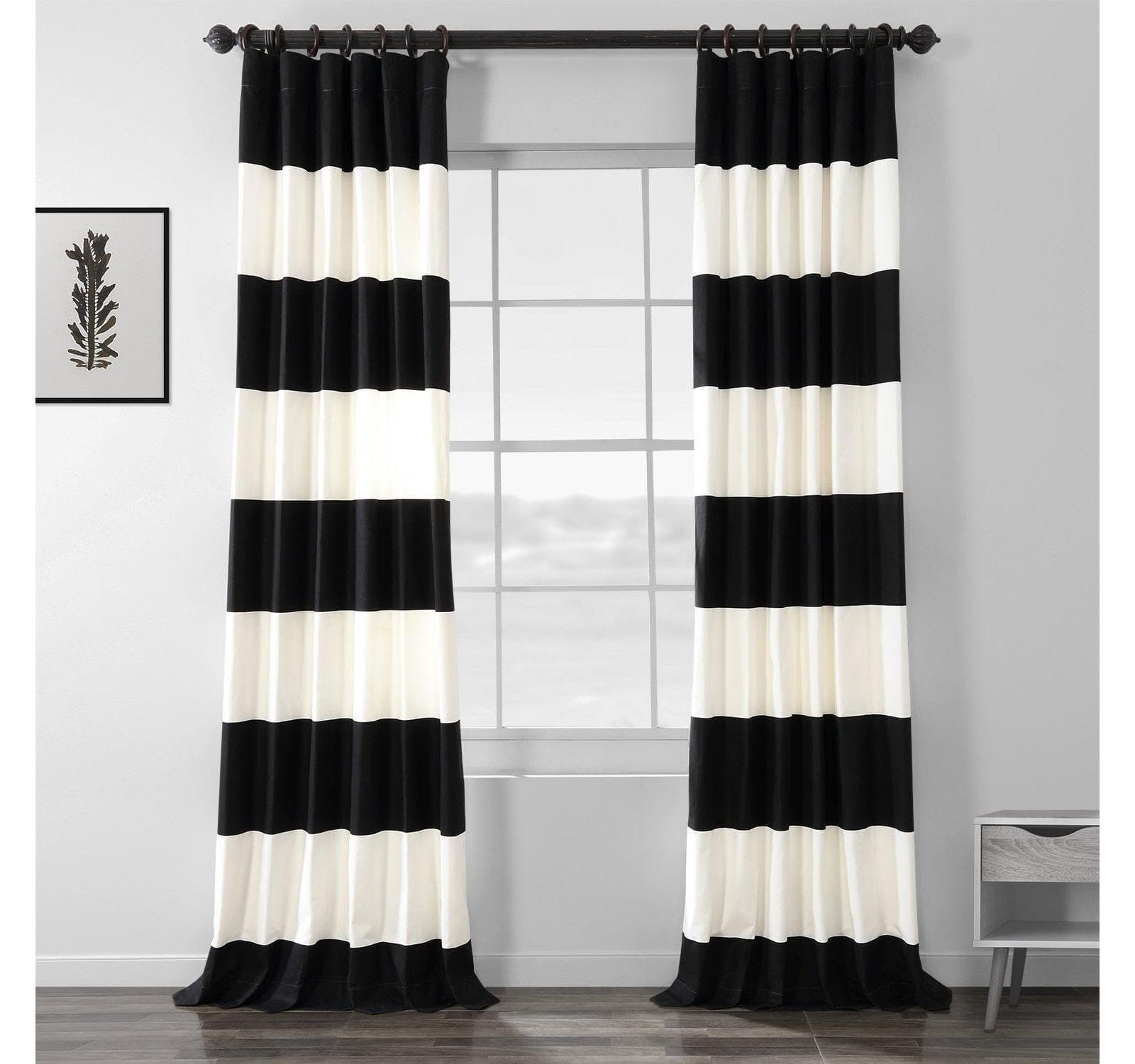 Полосатая хлопковая штора для затемнения комнаты Half Price Drapes