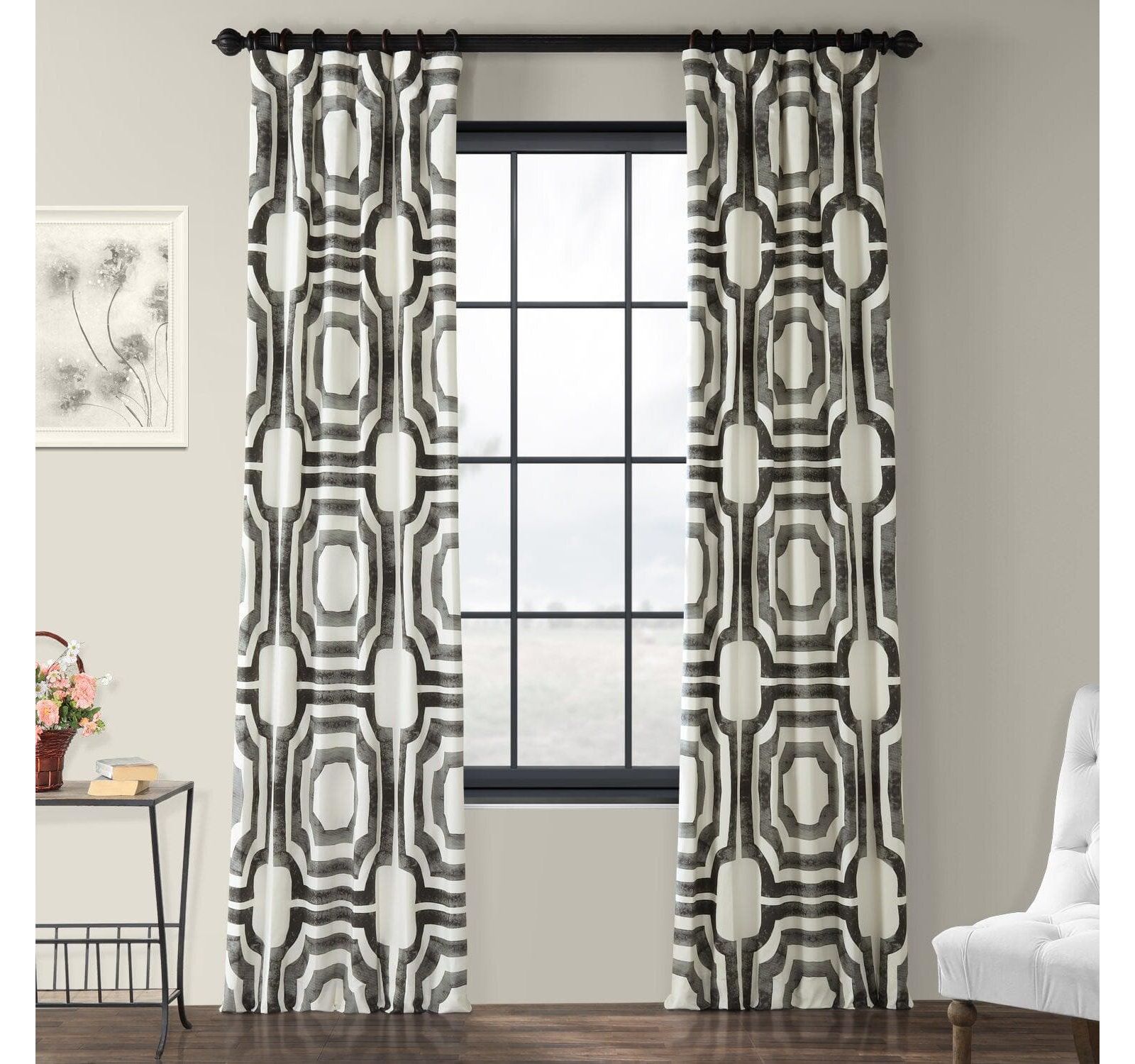 Half Price Drapes Геометрические хлопковые шторы