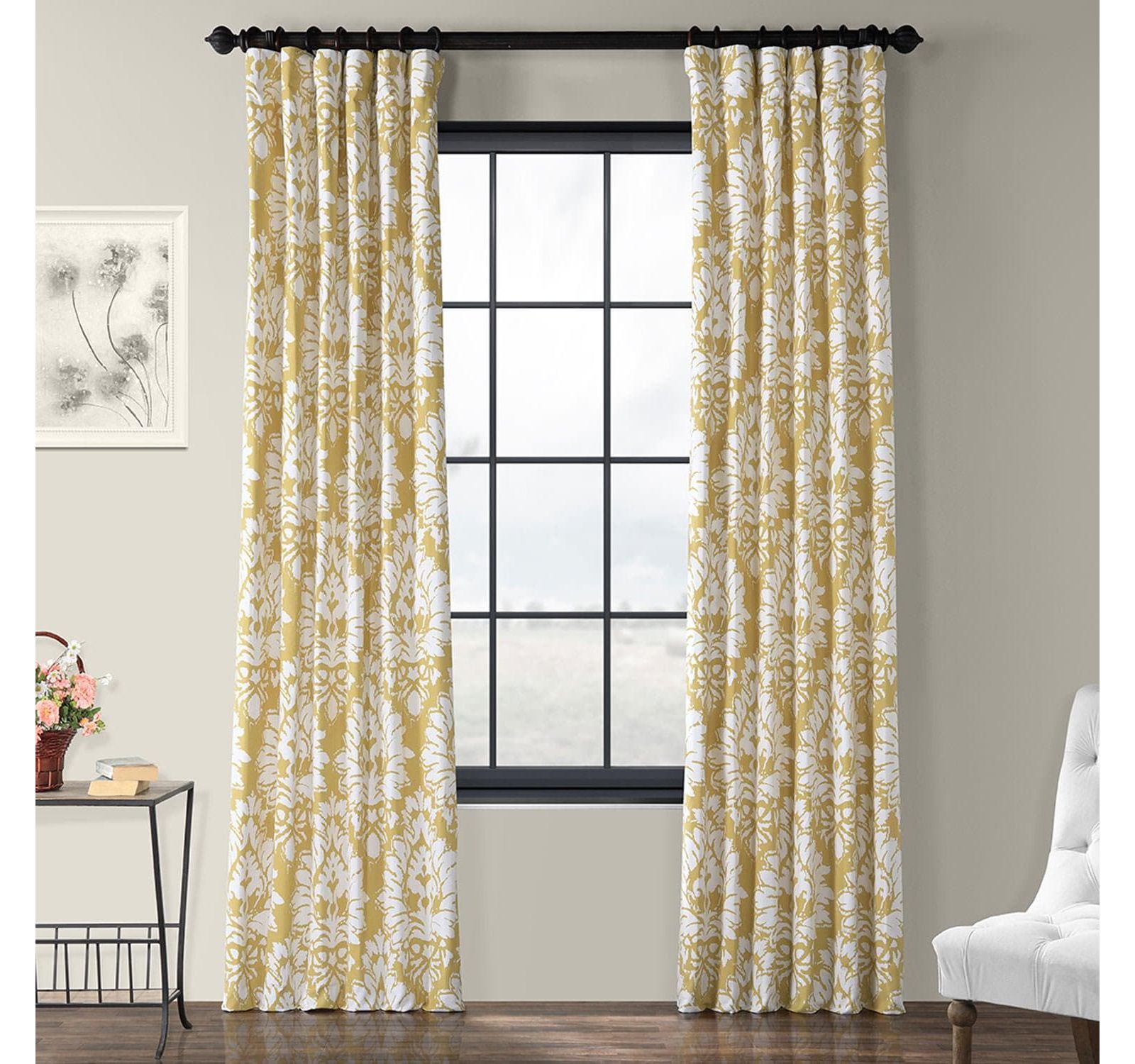 Цветная хлопковая штора Half Price Drapes Floral Printed Cotton Room Darkening Curtain
