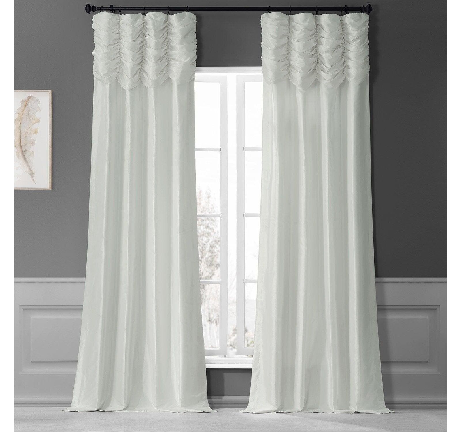 Half Price Drapes штора из искусственного шелка тафты, однотонная, с драпировкой