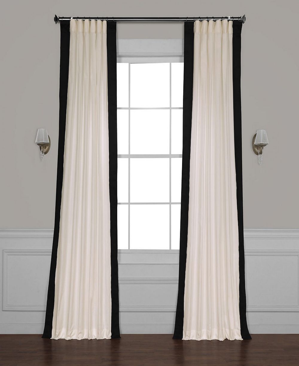 Half Price Drapes хлопковая штора с вертикальным принтом и каймой
