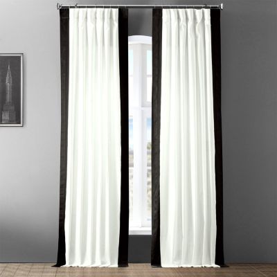 Half Price Drapes Bordered Vertical Printed Cotton Curtain