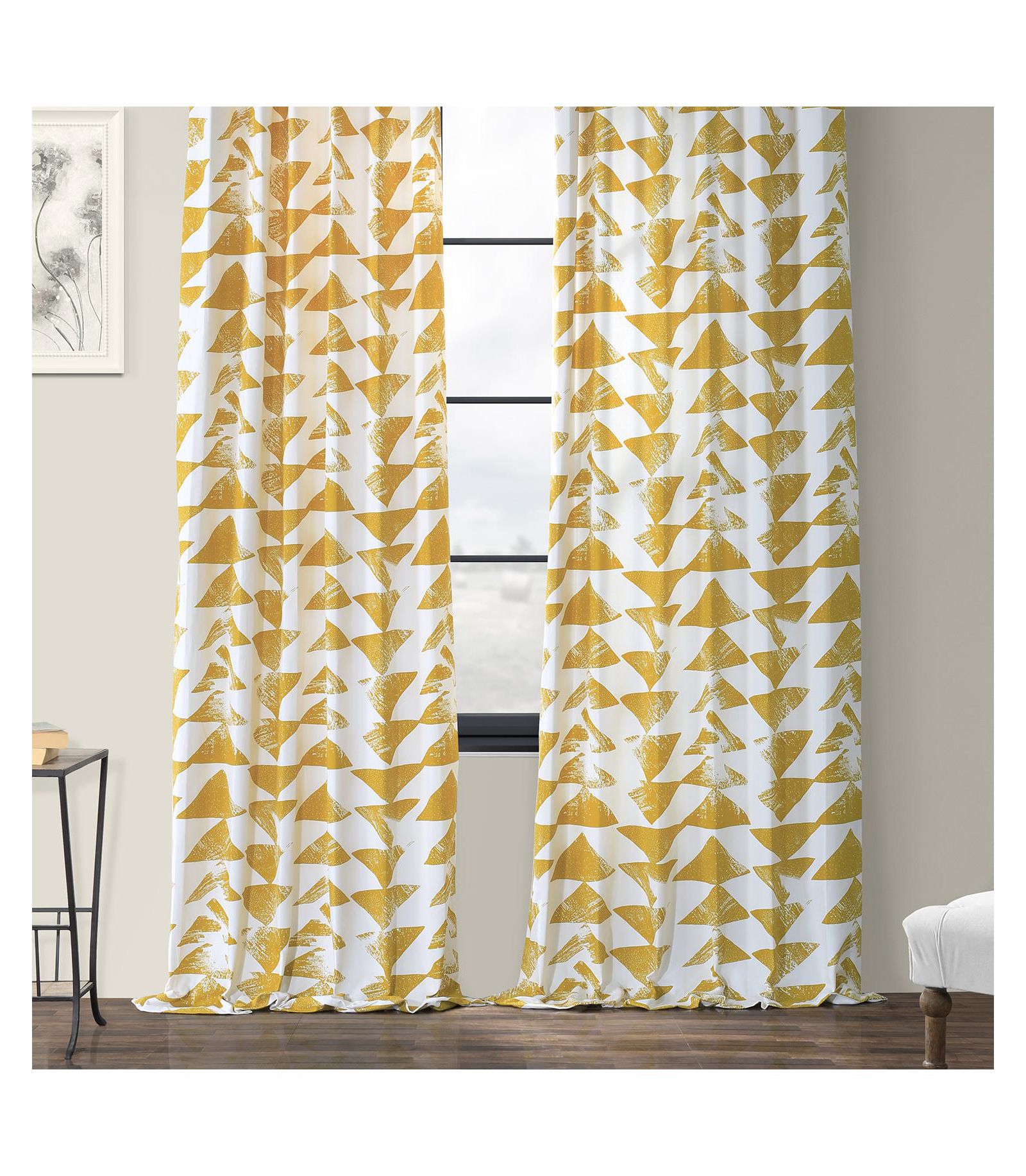Шторы Half Price Drapes Geometric Printed Cotton Room Darkening Curtain