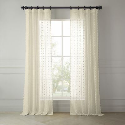 Прозрачная тюлевая занавеска Half Price Drapes Geometric Patterned Faux Linen Sheer
