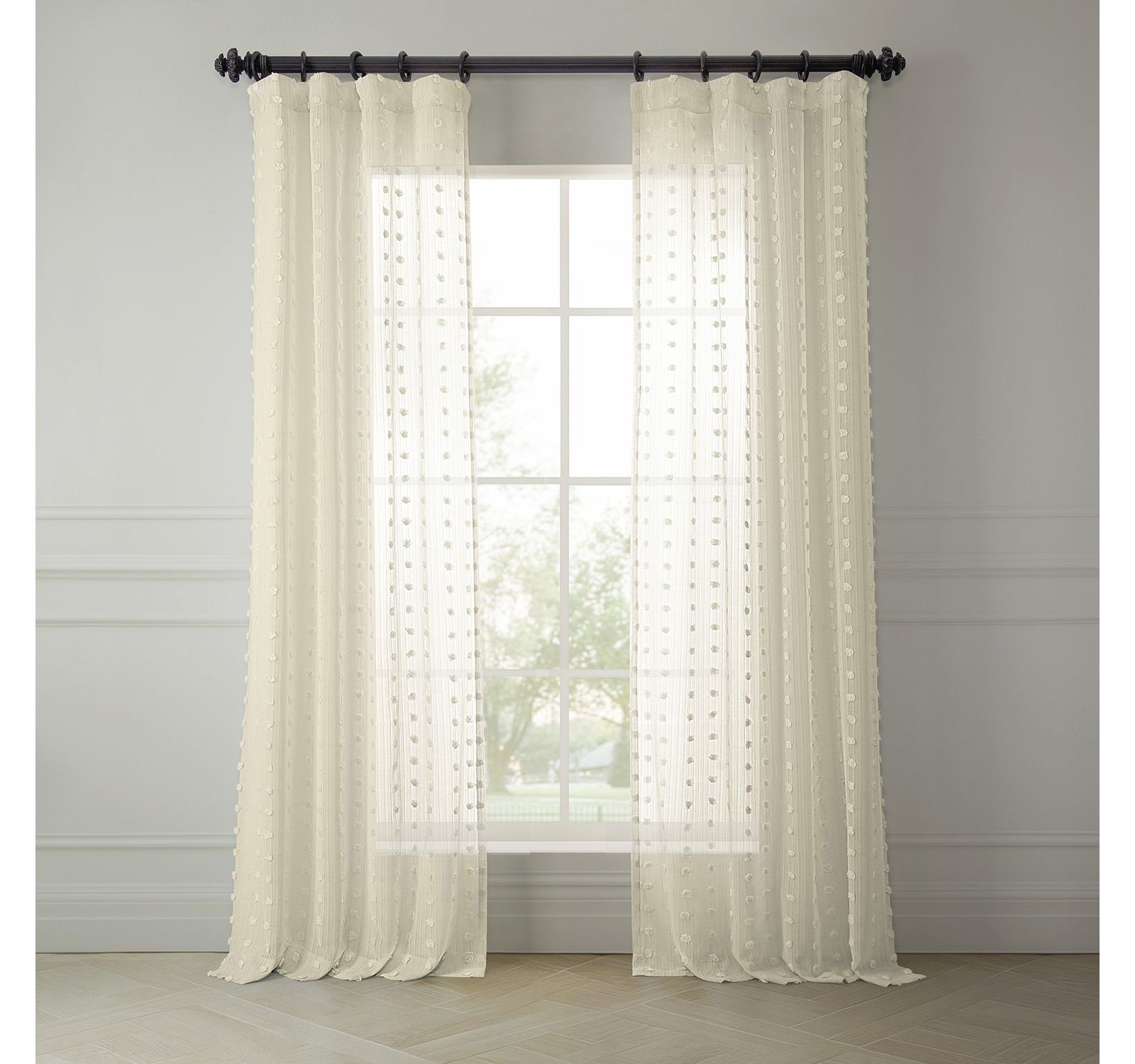 Half Price Drapes геометрический узор из искусственного льна, прозрачная штора