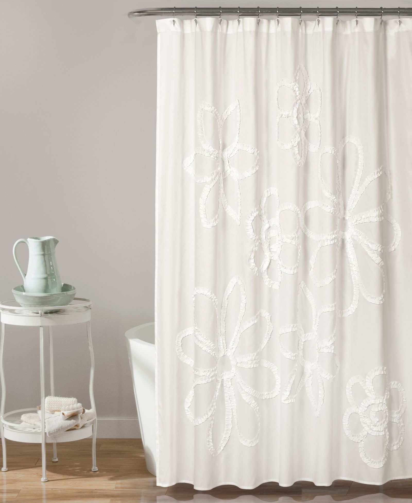 Lush Décor Ruffle Flower Shower Curtain, 72" x 72"