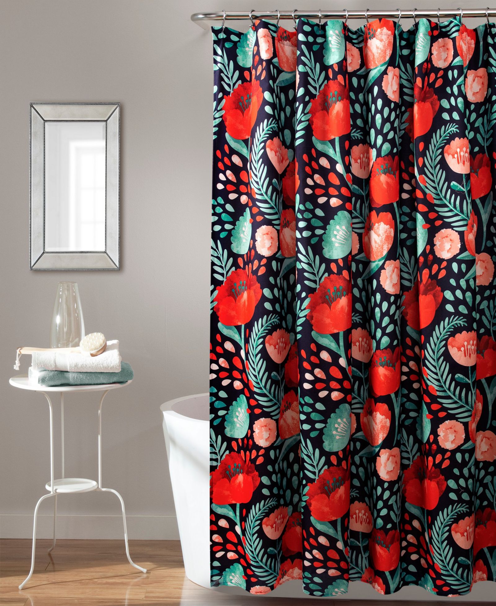Lush Décor Poppy Garden штора для душа, 72" x 72"