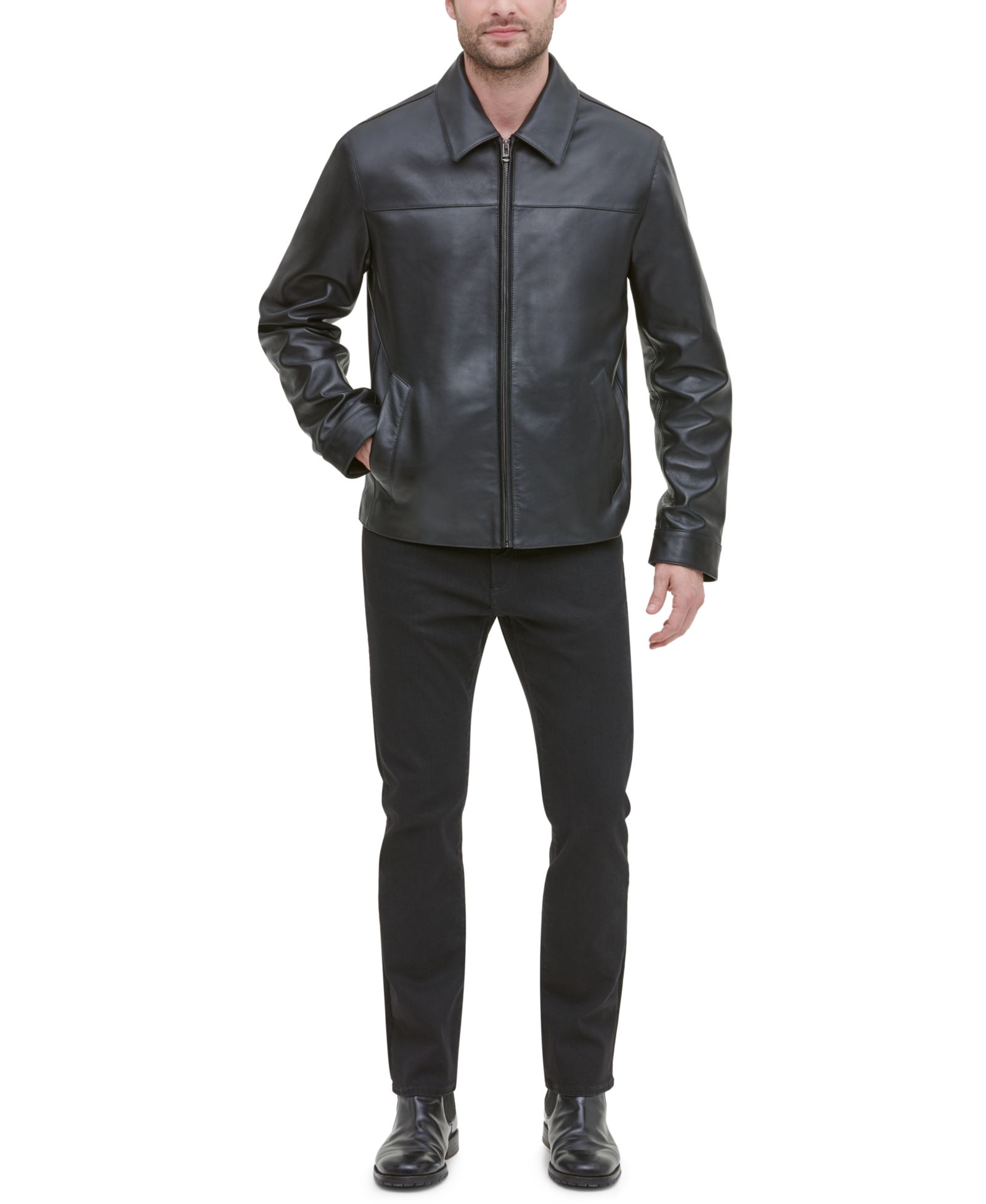 Cole Haan Men's Genuine Leather Jacket, Created for Macy's