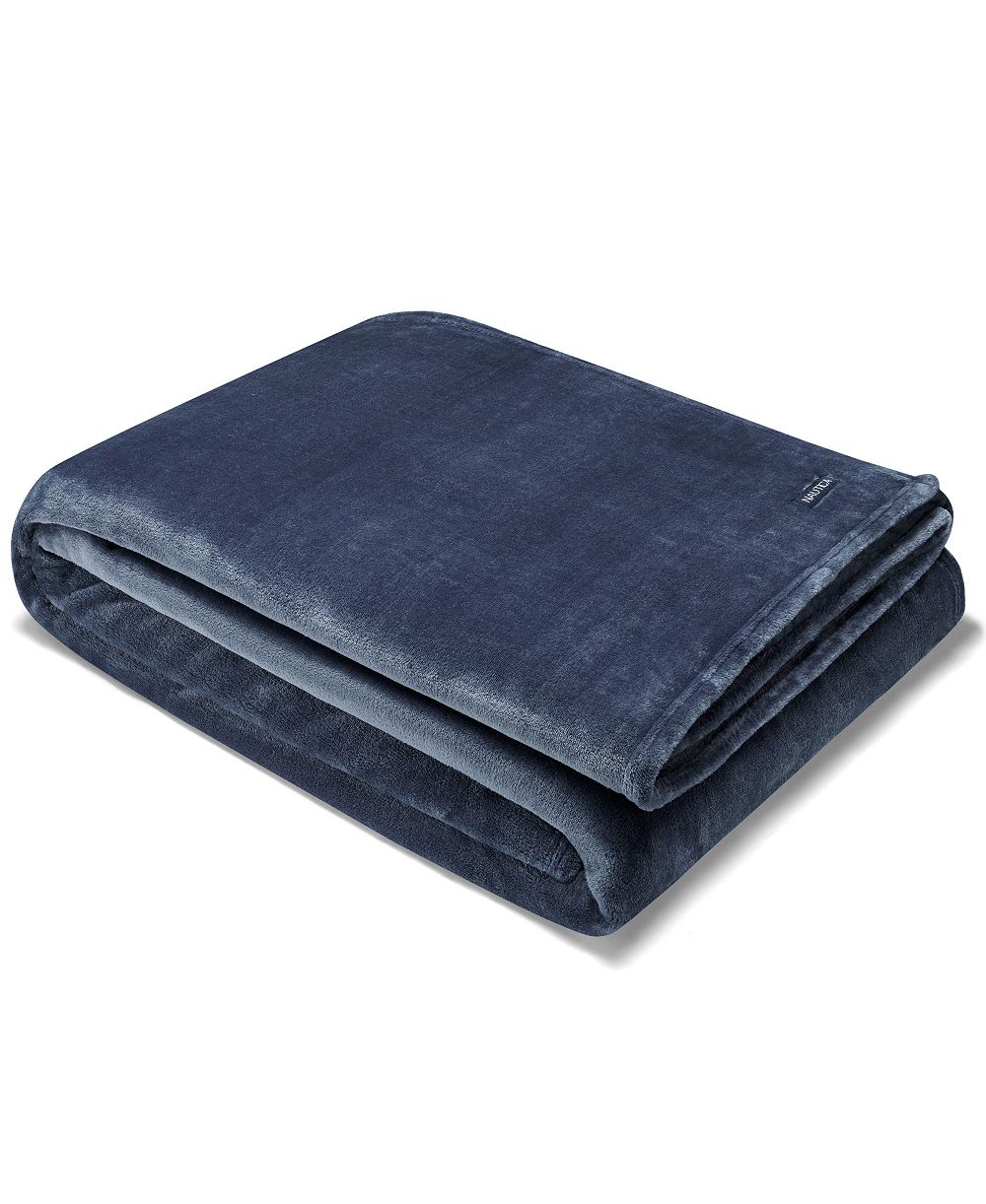 Nautica Solid Ultra Soft Plush Fleece Blanket, Full/Queen
