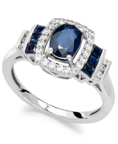Кольцо Sapphire (1 ct. t.w.) and Diamond (1/5 ct. t.w.) 14k Gold