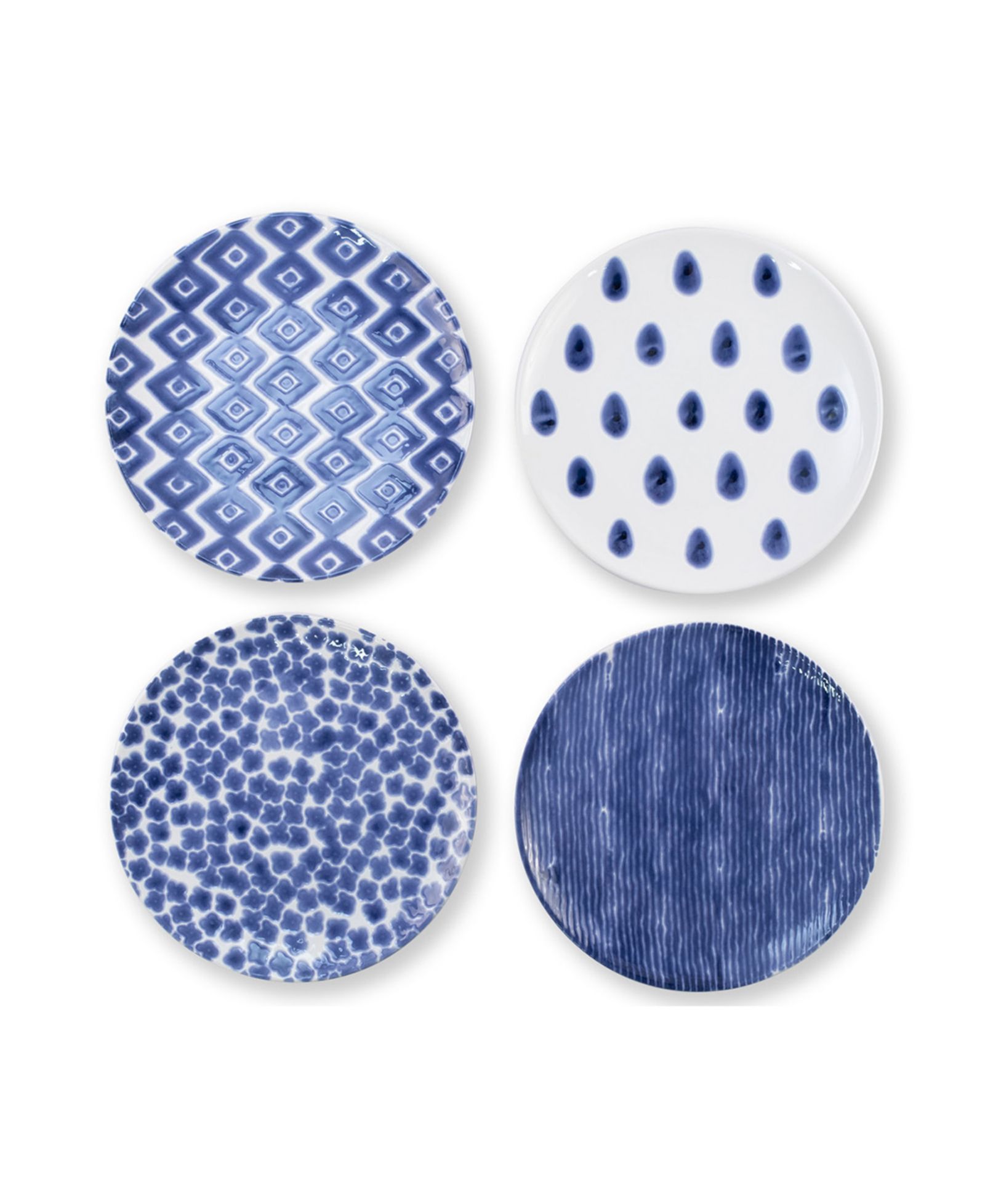 Vietri Santorini  Assorted Salad Plates - Set of 4