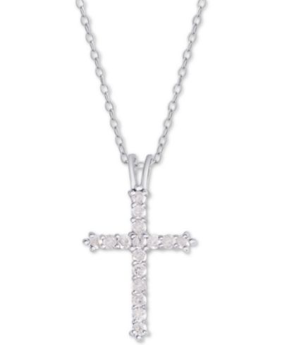 Подвеска-кулон Diamond Cross в серебряном или золотом покрытии, 16" + 2" Extender