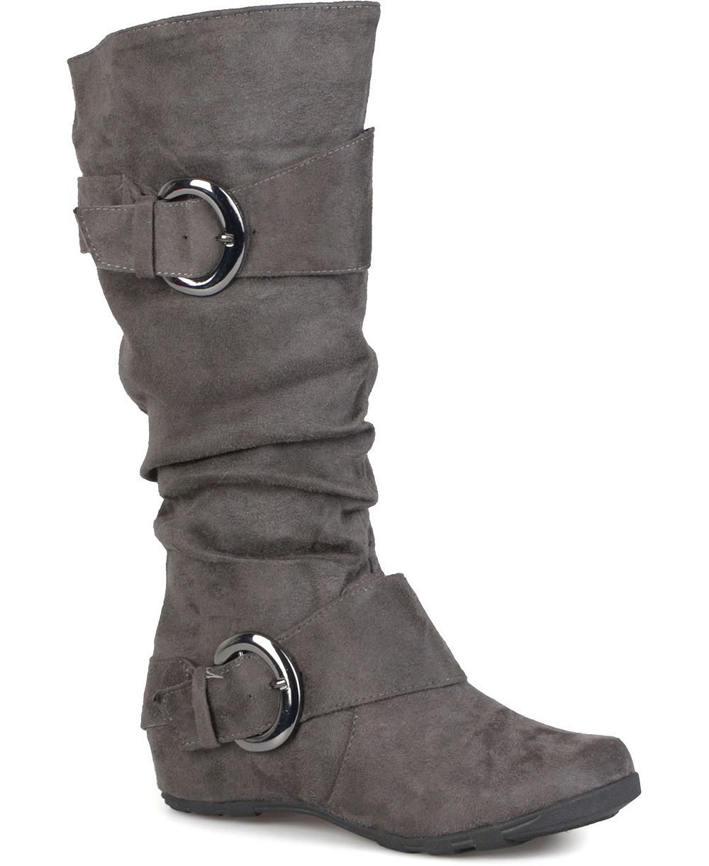 Journee Collection Women's Jester Extra Wide Calf Slouchy Mid Shaft Boots