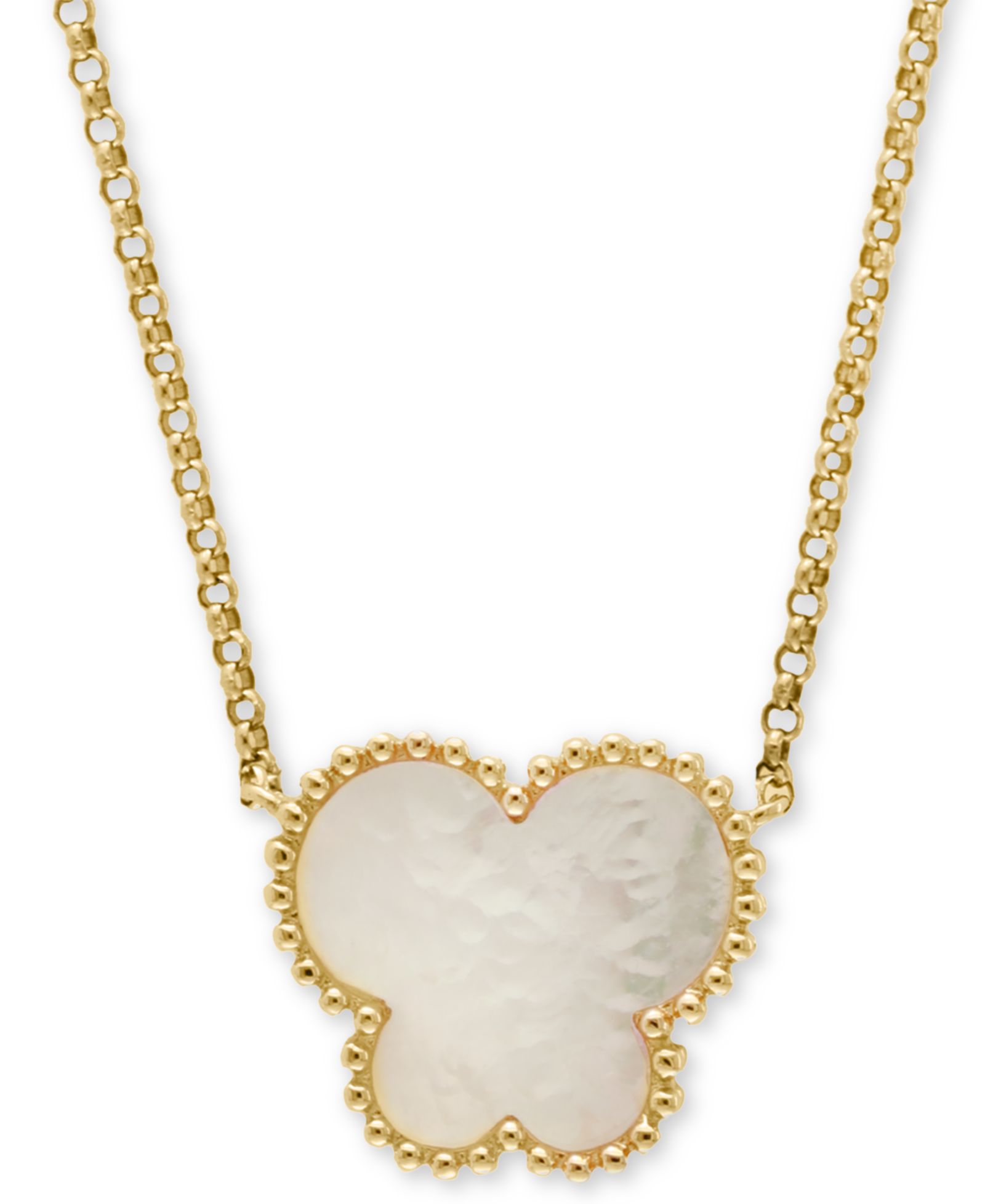Подвеска-ожерелье EFFY® Butterfly из перламутра 18" в 14k желтом золоте