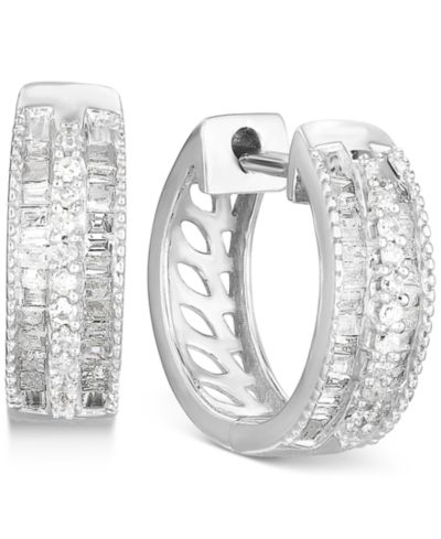 Diamond Hoop Earrings (1/4 ct. t.w.) in Sterling Silver