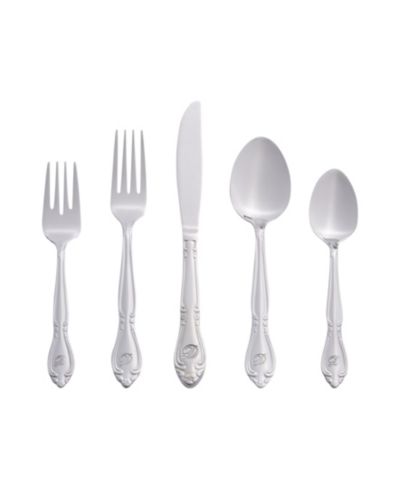 Riverridge Rose 46 Piece Monogrammed Flatware Set - D, Service for 8