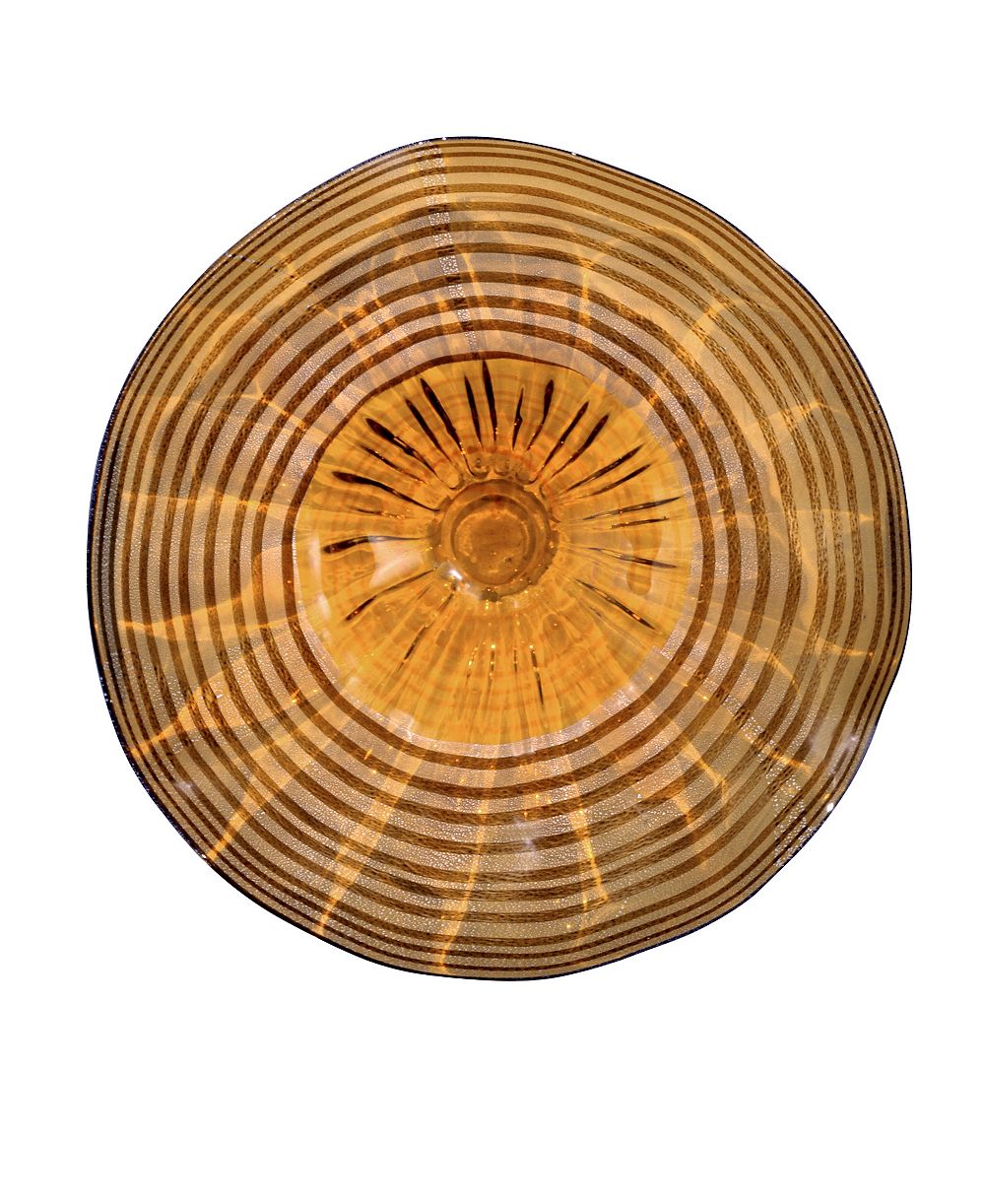 Dale Tiffany Amber Handover 12" Hand Blown Art Glass Wall Décor