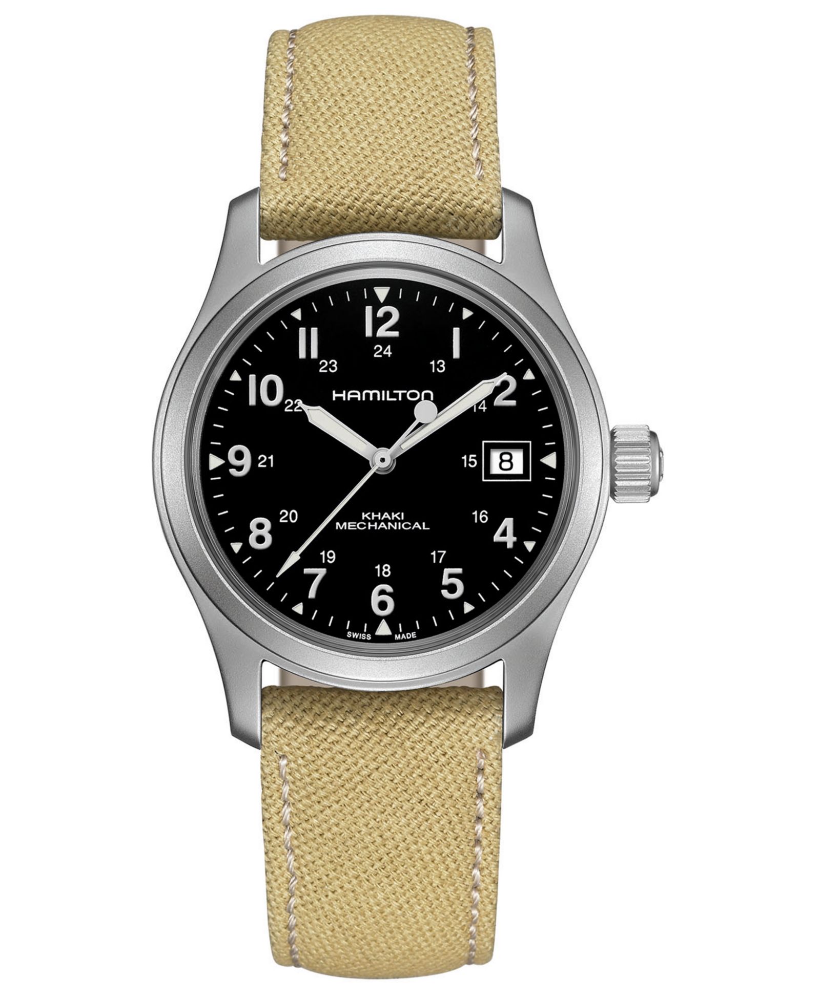 Часы Hamilton Unisex Swiss Mechanical Khaki Field Khaki Canvas Strap 38mm