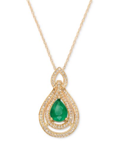 Подвеска Sapphire (1-1/4 ct. t.w.) & Diamond (1/4 ct. t.w.) 18" в 14k White Gold