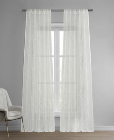 Half Price Drapes Embroidered Geometric Sheer Curtain