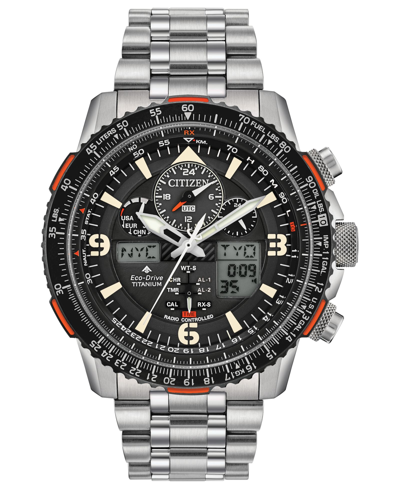 Citizen Мужские часы Promaster Skyhawk A-T Titanium Bracelet, 45mm
