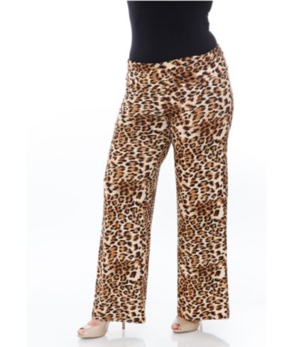 White Mark Plus Size Printed Palazzo Pants