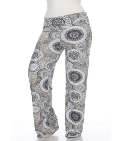 White Mark Plus Size Circle Print Palazzo Pants
