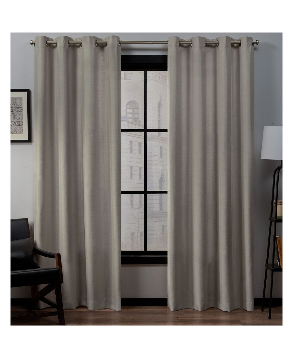 Exclusive Home Парные шторы на окна Loha Linen с люверсами, 54" x 96"