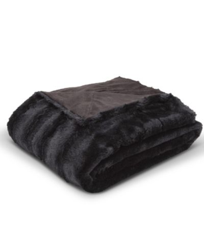 Cheer Collection Ultra Soft Faux Fur to Microplush Reversible Oversized Throw, 86" x 86"